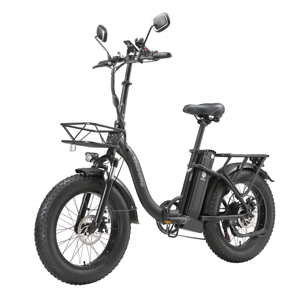 4.0 Fat Tire Electric Bike, 20 Inch Adult Electric Bike, 1000W Peak Motor, 48V 15AH Lithium Battery, 7 Speed Variable, Commuter Electric Bike, UL2849