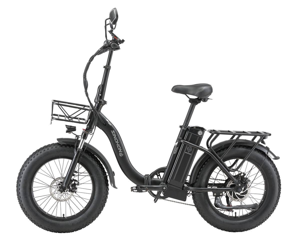 4.0 Fat Tire Electric Bike, 20 Inch Adult Electric Bike, 1000W Peak Motor, 48V 15AH Lithium Battery, 7 Speed Variable, Commuter Electric Bike, UL2849