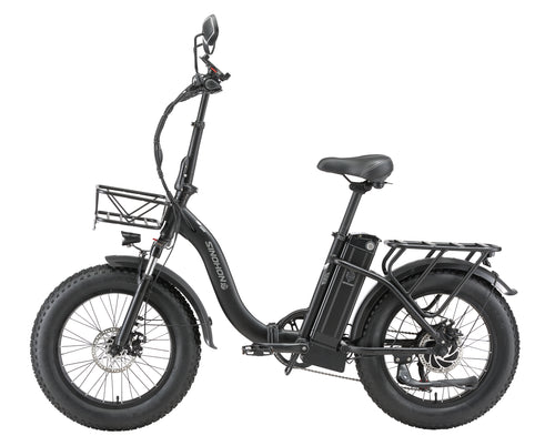 4.0 Fat Tire Electric Bike, 20 Inch Adult Electric Bike, 1000W Peak Motor, 48V 15AH Lithium Battery, 7 Speed Variable, Commuter Electric Bike, UL2849