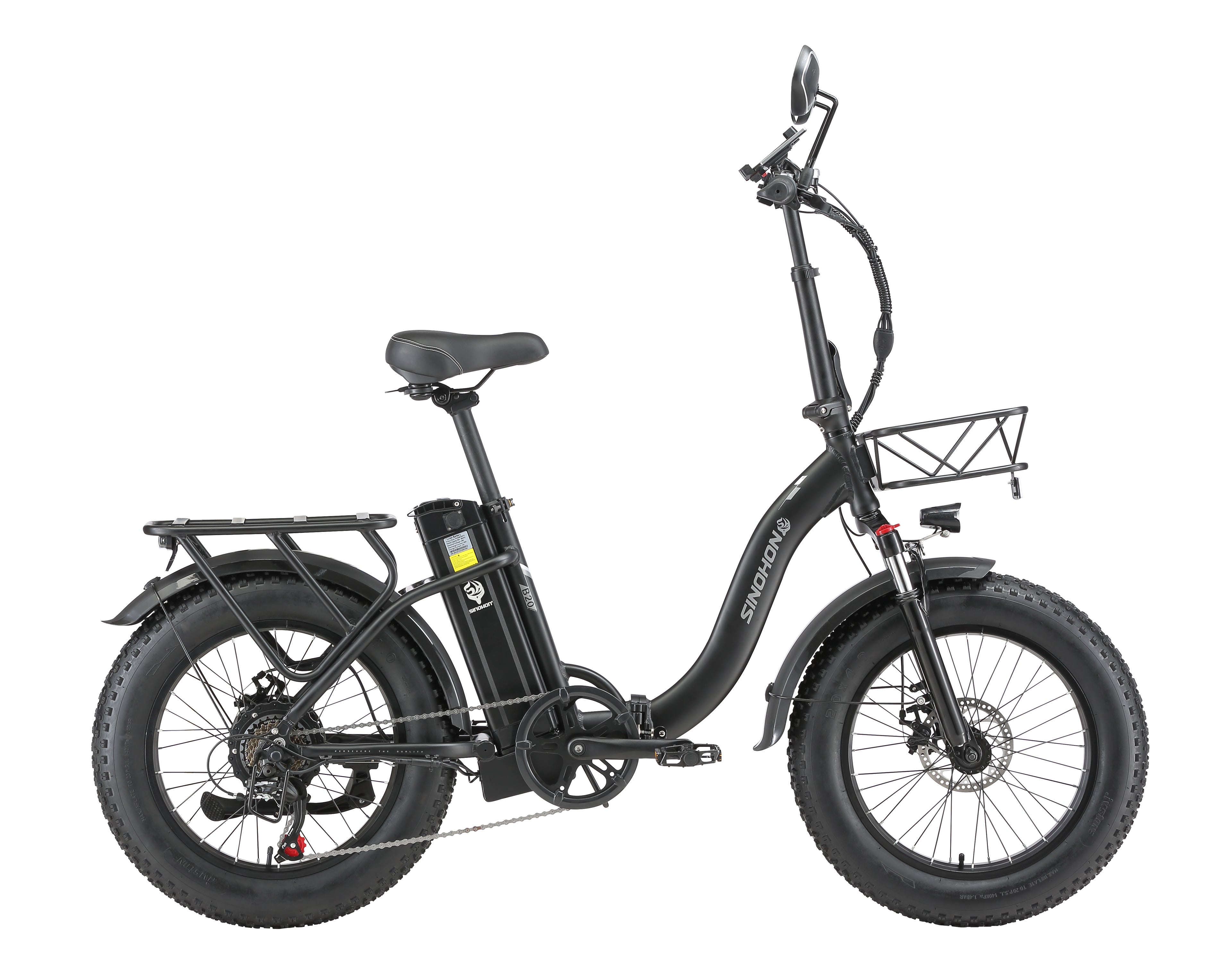 4.0 Fat Tire Electric Bike, 20 Inch Adult Electric Bike, 1000W Peak Motor, 48V 15AH Lithium Battery, 7 Speed Variable, Commuter Electric Bike, UL2849